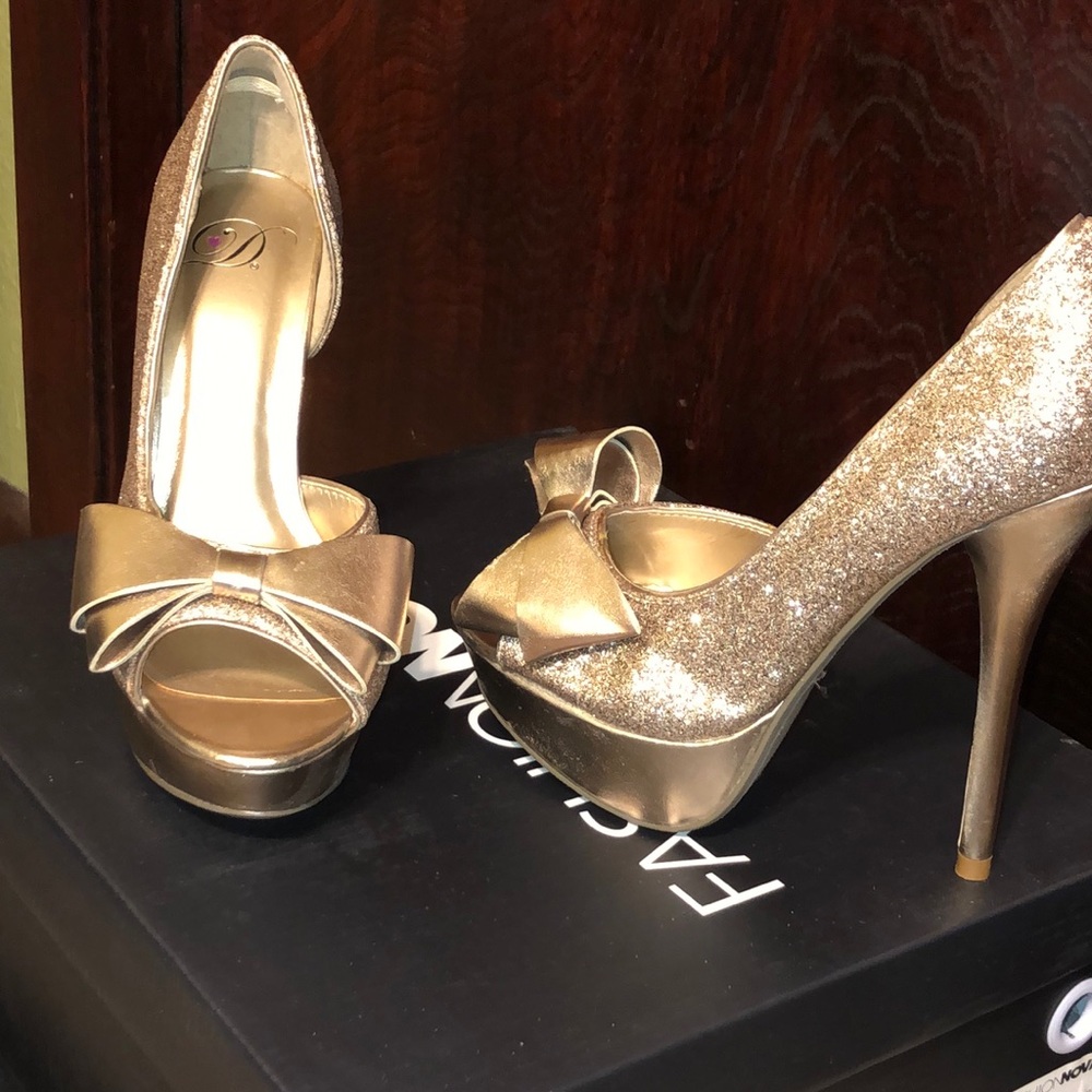 Gold high heel